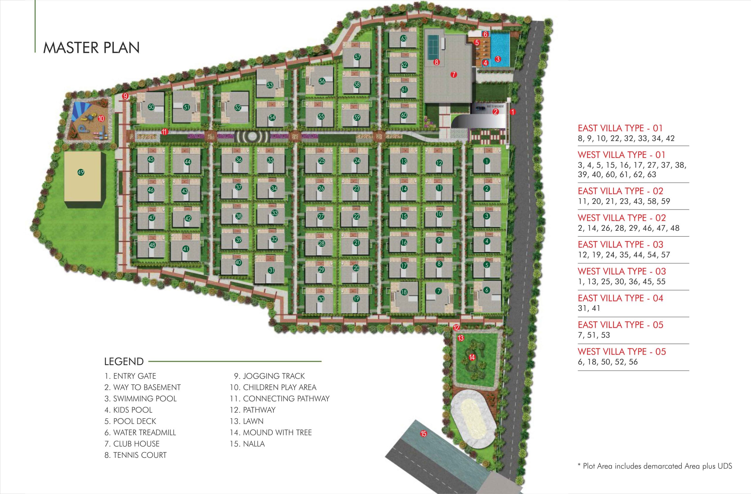 Aditi Urban Ville Tellapur master plan – 63 villas on about 5.94 acres