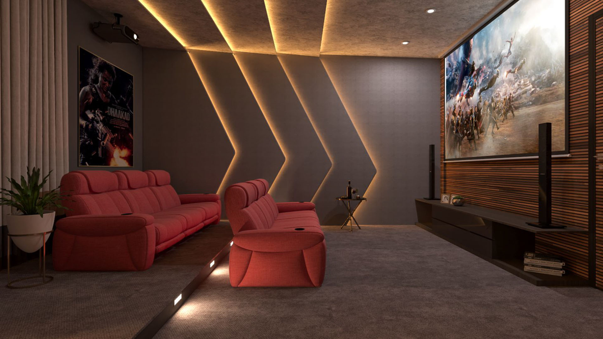 Aditi Urban Ville Tellapur villa home theatre interior