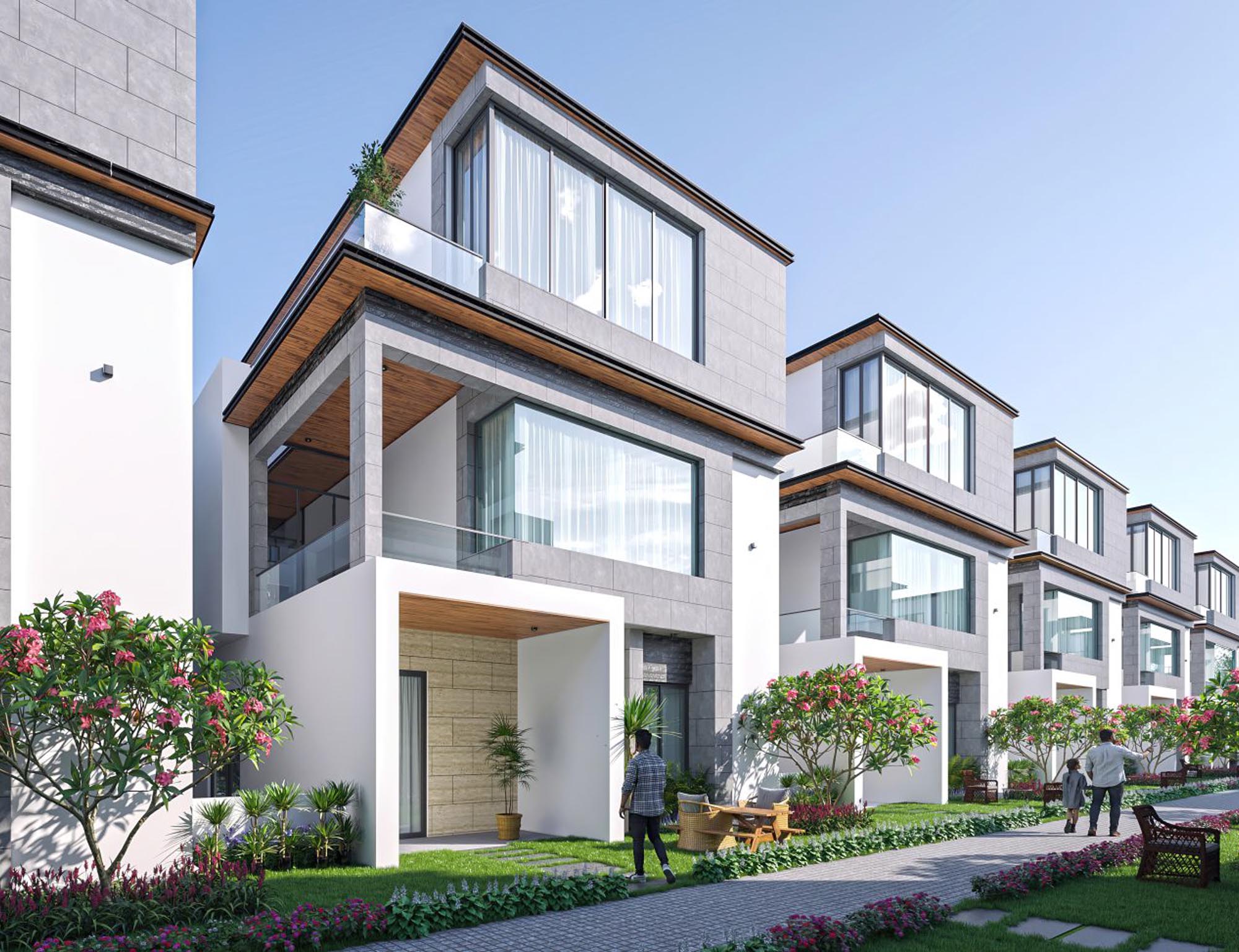 Aditi Urban Ville Tellapur west-facing 4 BHK villa elevation