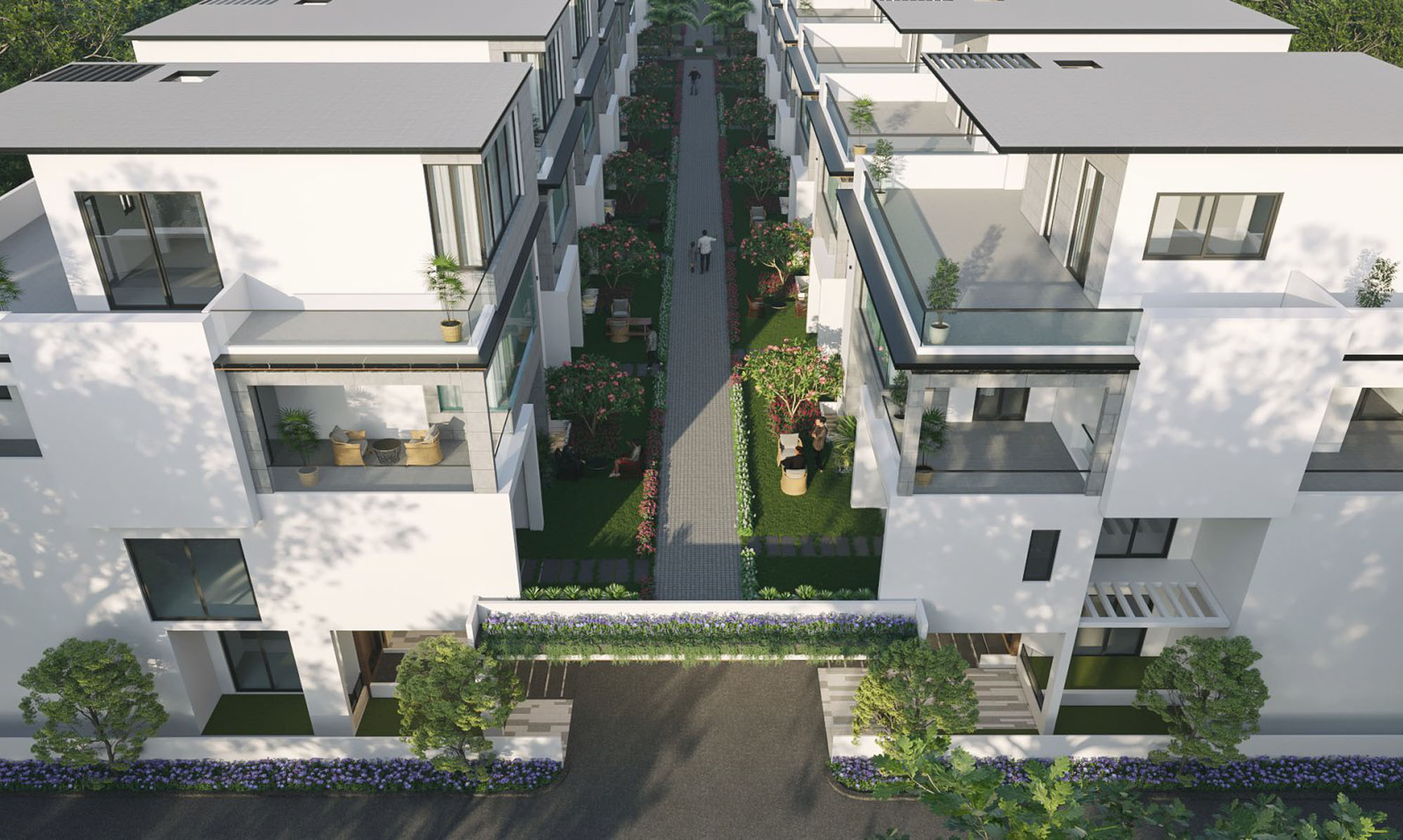 Aditi Urban Ville Tellapur aerial view of the villa community