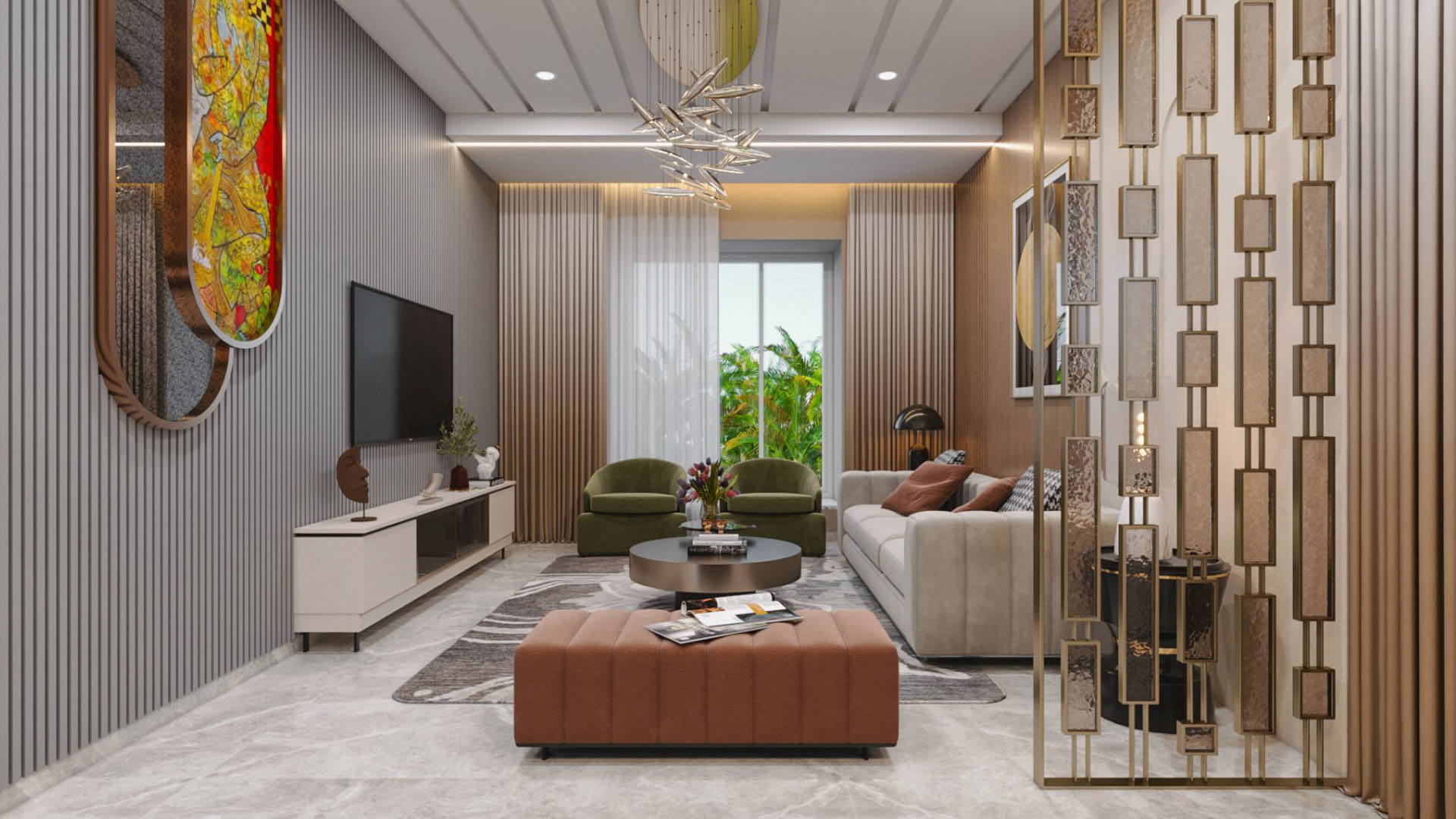 Aditi Urban Ville Tellapur 4 BHK villa living area interior