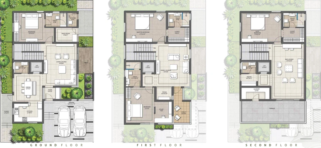 Bhavya Evora Kollur 4 BHK villa floor plan 3739 sq ft