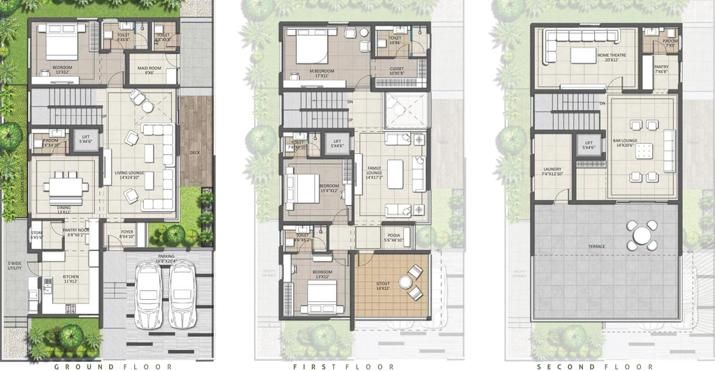 Bhavya Evora Kollur 4 BHK villa floor plan 4342 sq ft