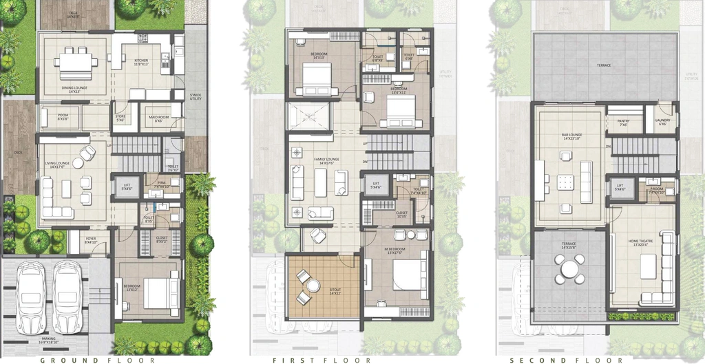 Bhavya Evora Kollur 4 BHK villa floor plan 4525 sq ft