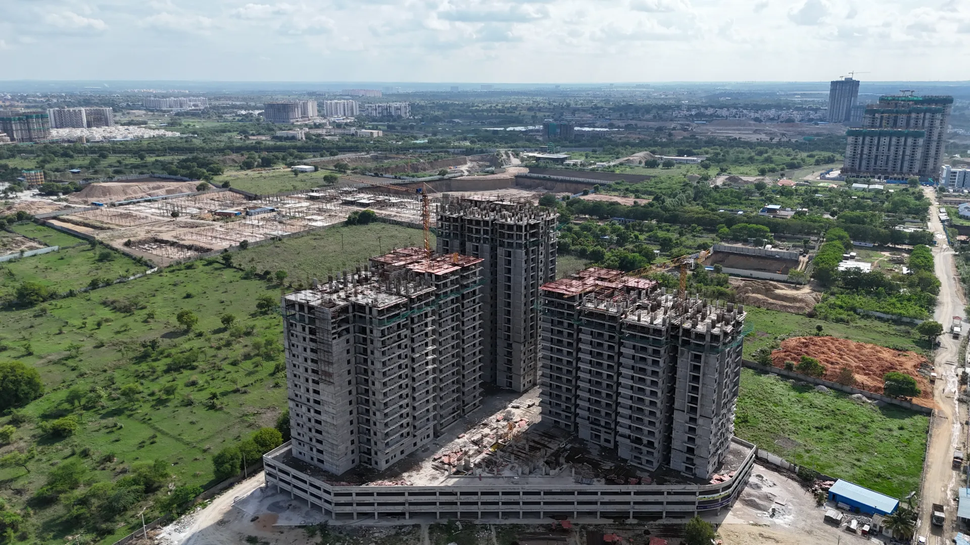 Elegant Nivasa Kollur construction progress aerial view