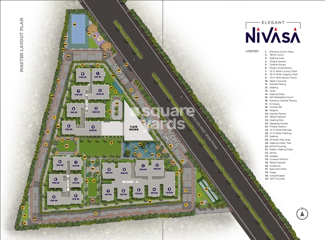 Elegant Nivasa Kollur master plan – 3 towers on 4 acres