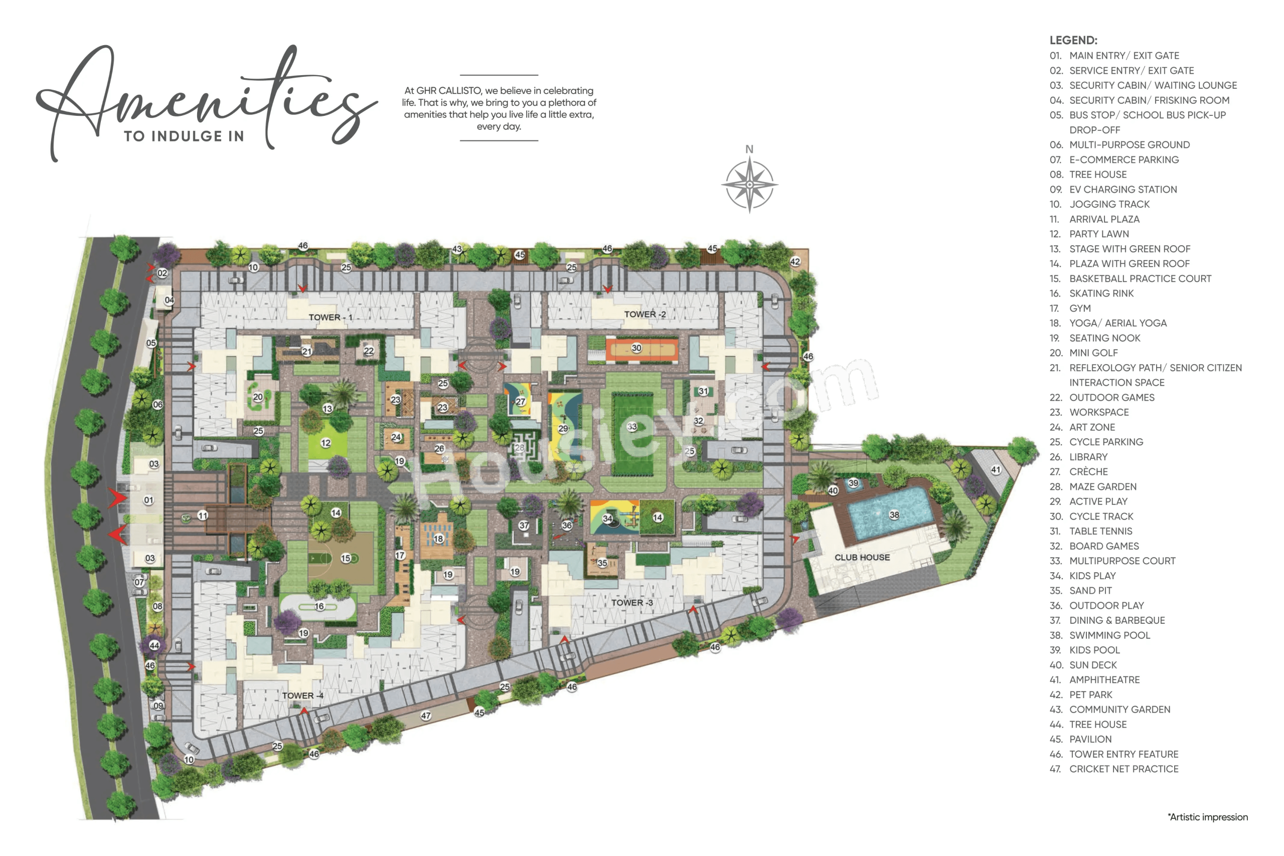 GHR Callisto Kollur master plan – 4 towers on 8.3 acres