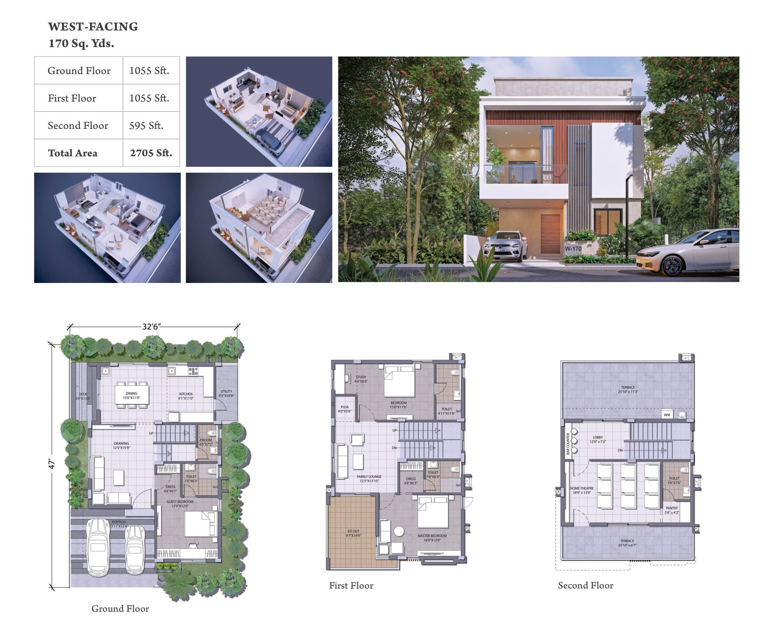 Hallmark Floresta Kollur 3 BHK villa floor plan 2700 sq ft built-up