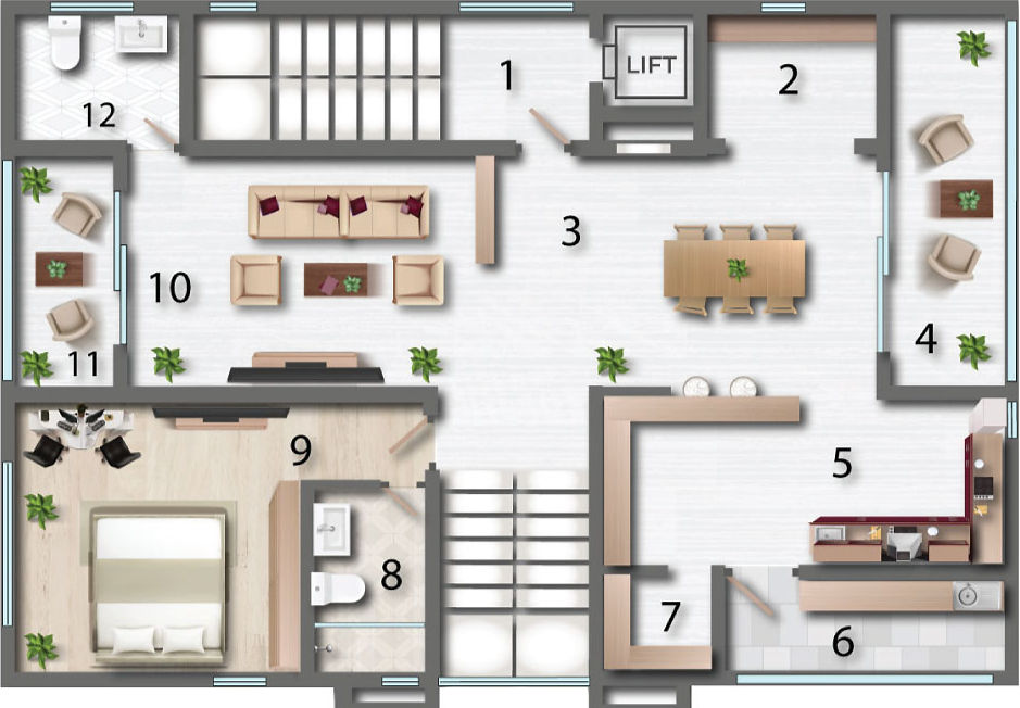 Maharaja Beverly Park Kollur garden villa first floor plan – east facing