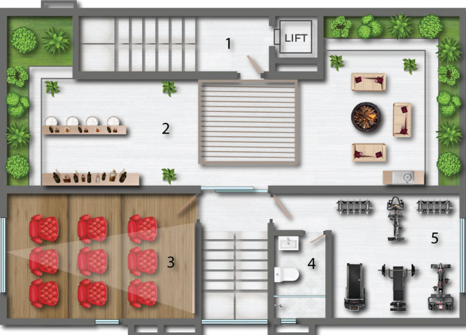 Maharaja Beverly Park Kollur sky villa fifth floor plan – east facing