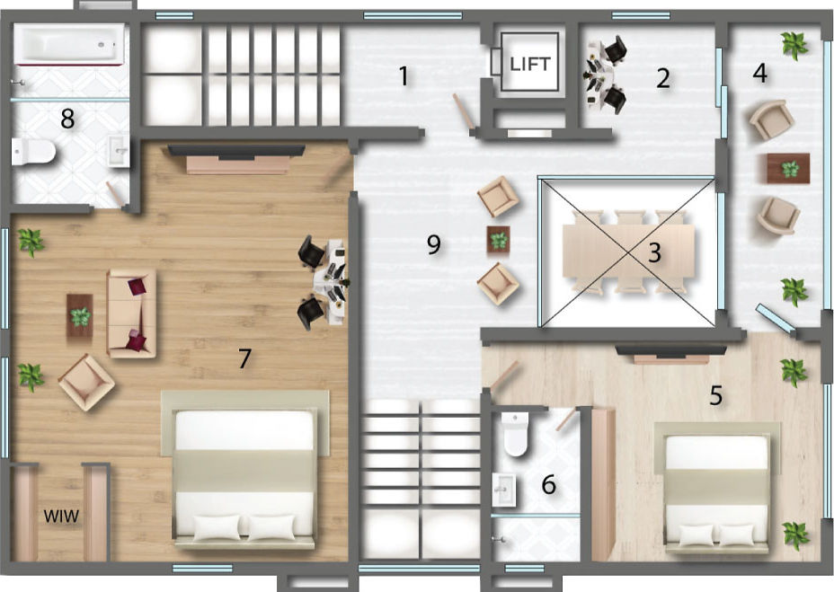 Maharaja Beverly Park Kollur sky villa fourth floor plan – east facing