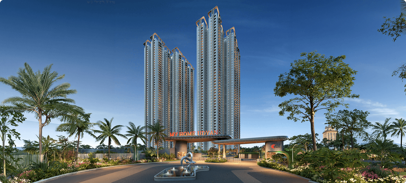 My Home Udyan Tellapur towers at night