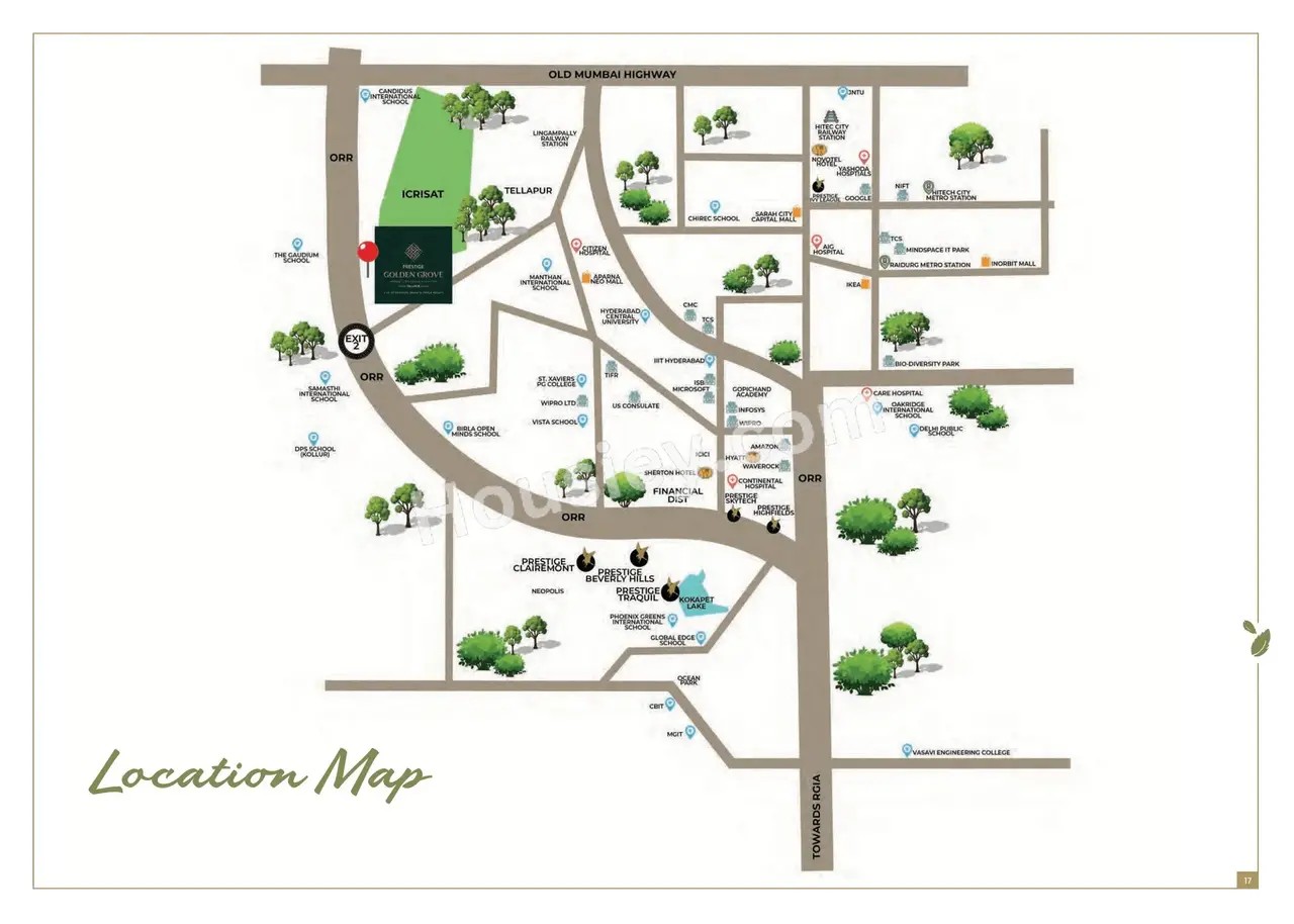 Prestige Golden Grove Kollur aerial view