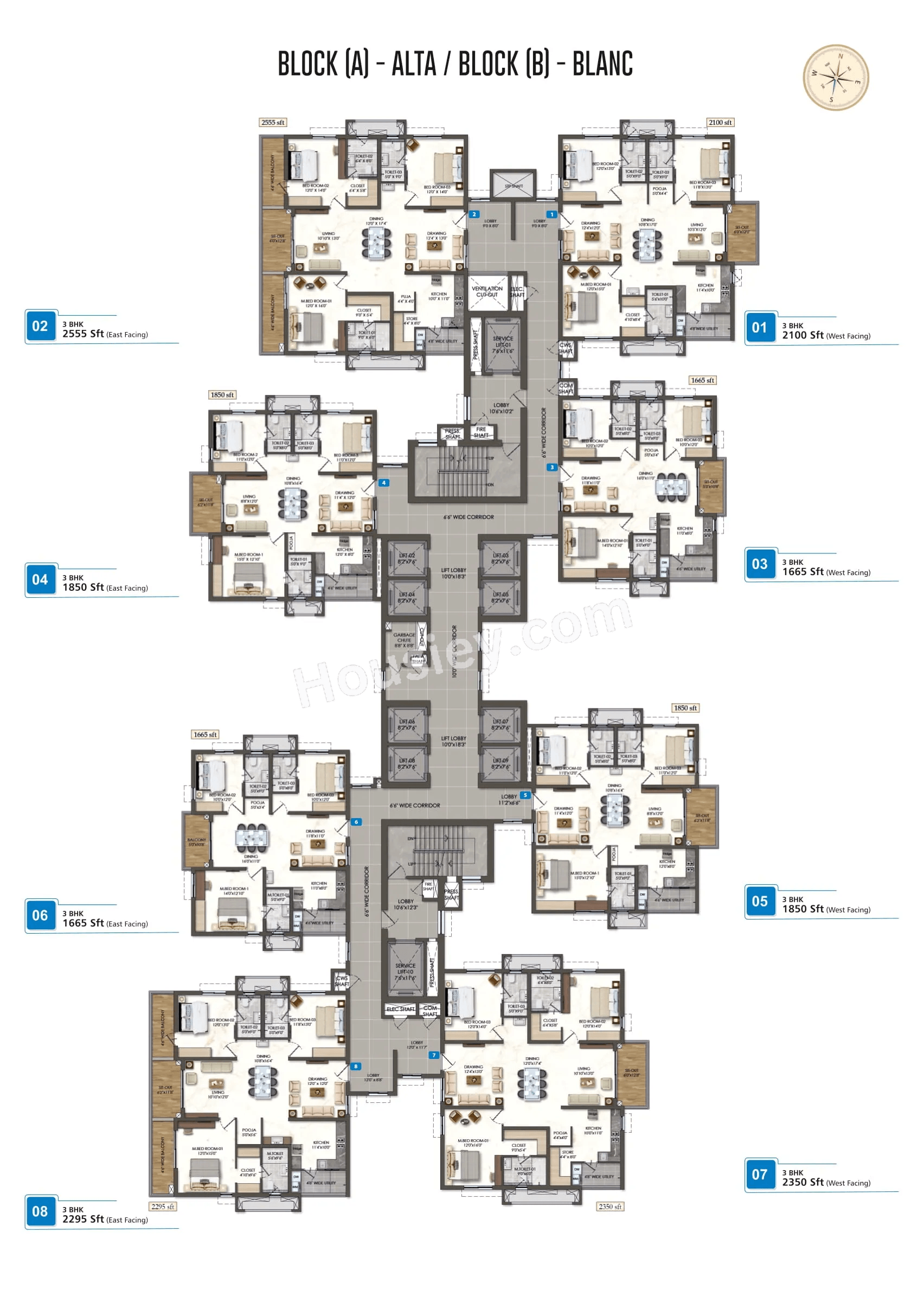 Rajapushpa Sierra Tellapur apartment floor plan