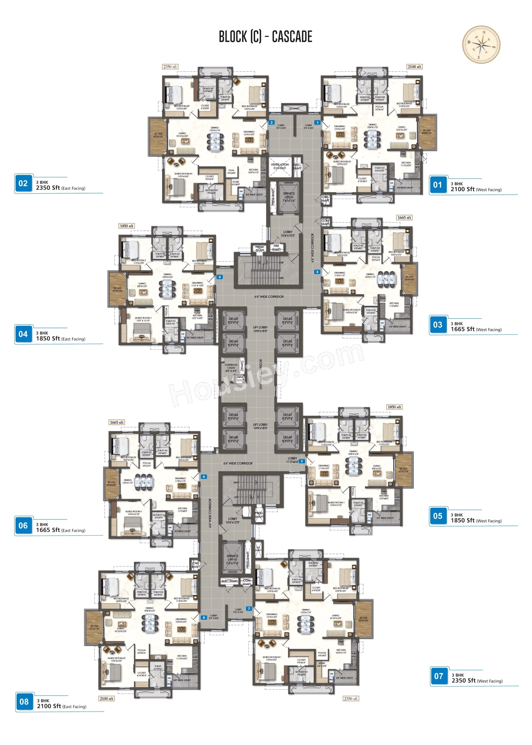 Rajapushpa Sierra Tellapur apartment floor plan layout