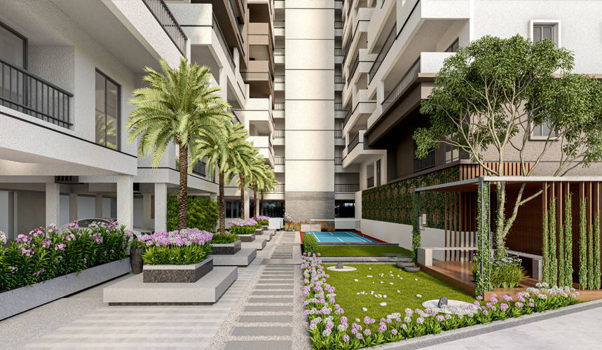 Signature Altius Kollur clubhouse and pool